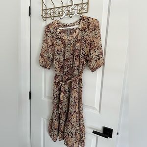 Floral burgundy dress, knee length